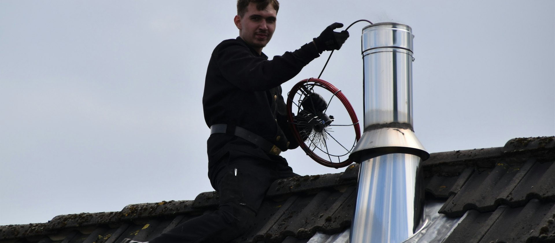 Chimney on a residential roof