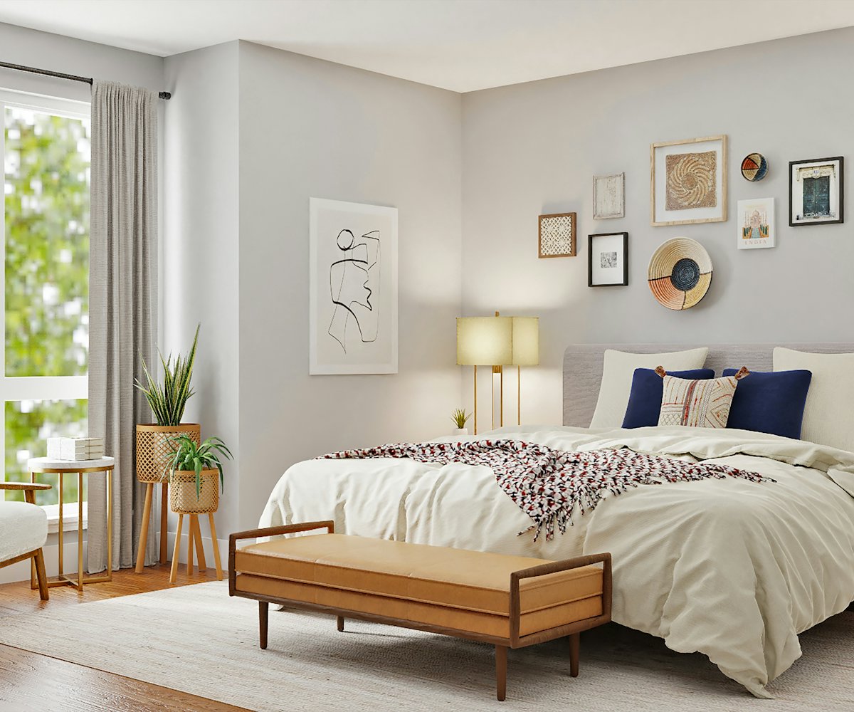 Bright bedroom with fresh air