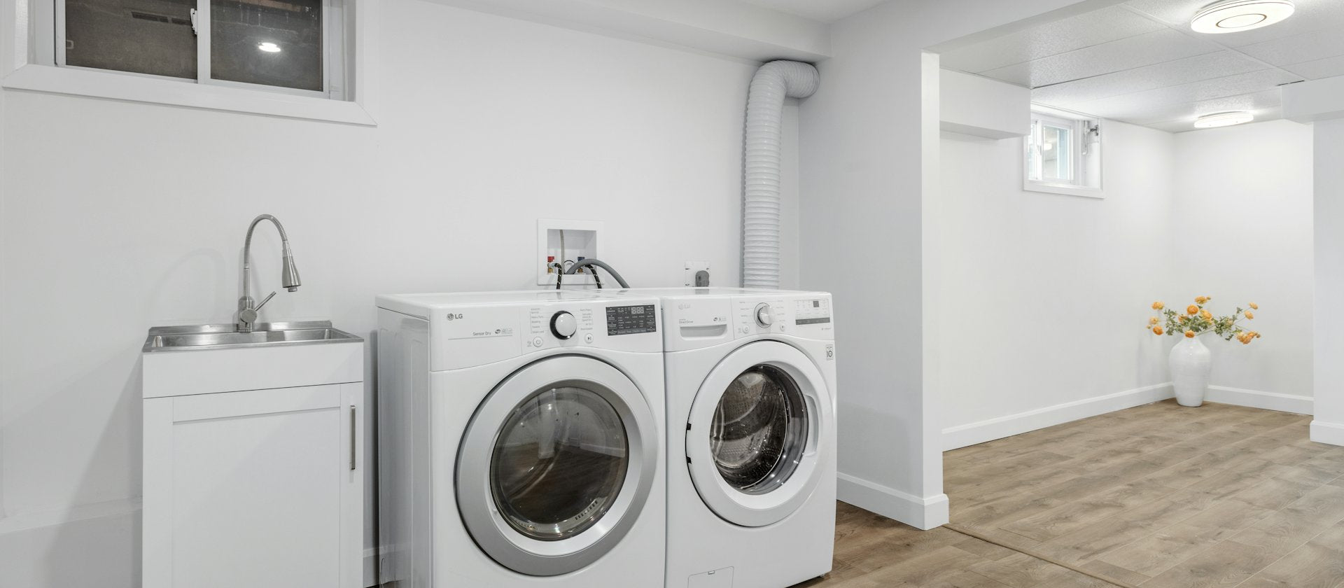 Laundry room with washer and dryer