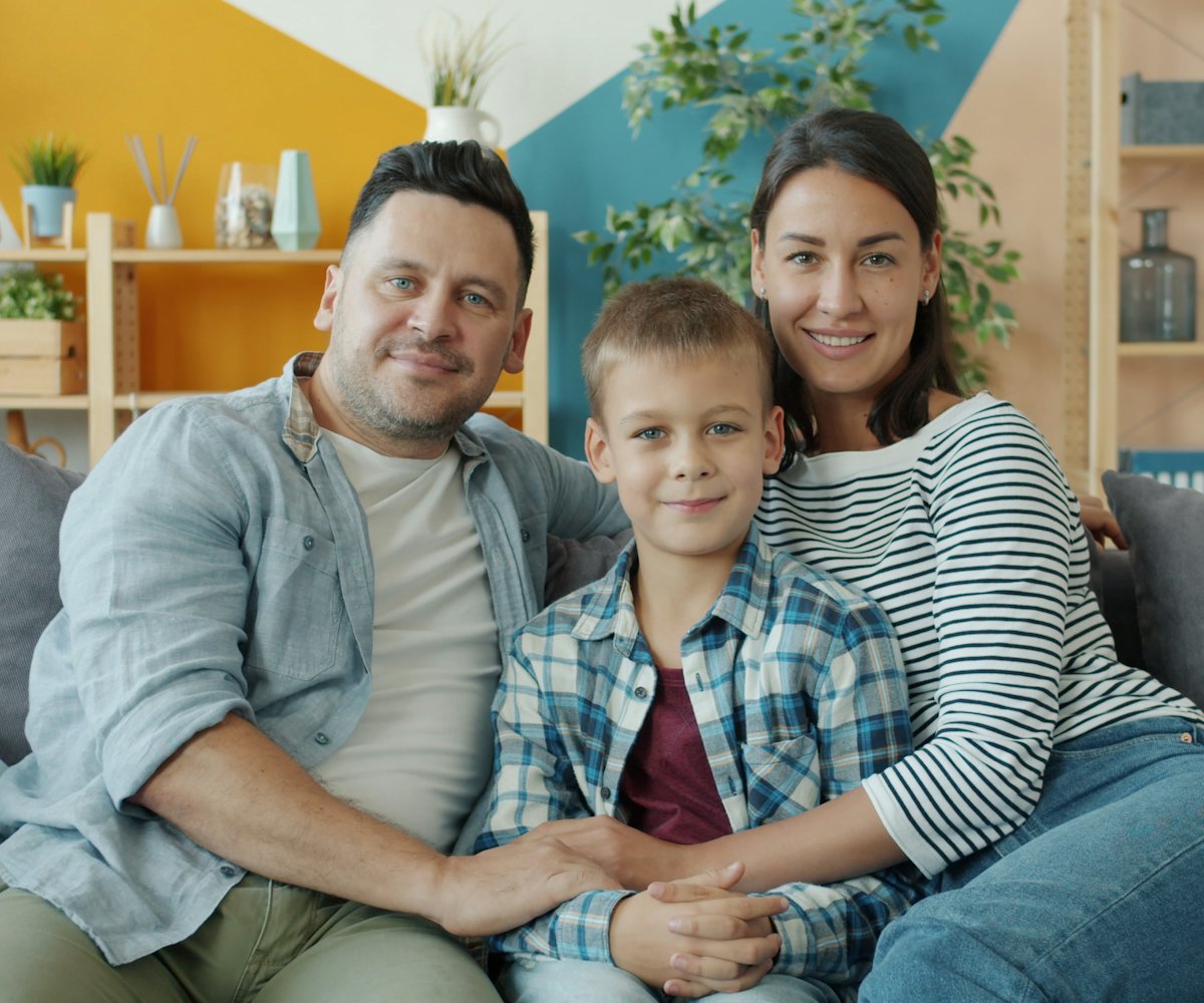 Family relaxing at home