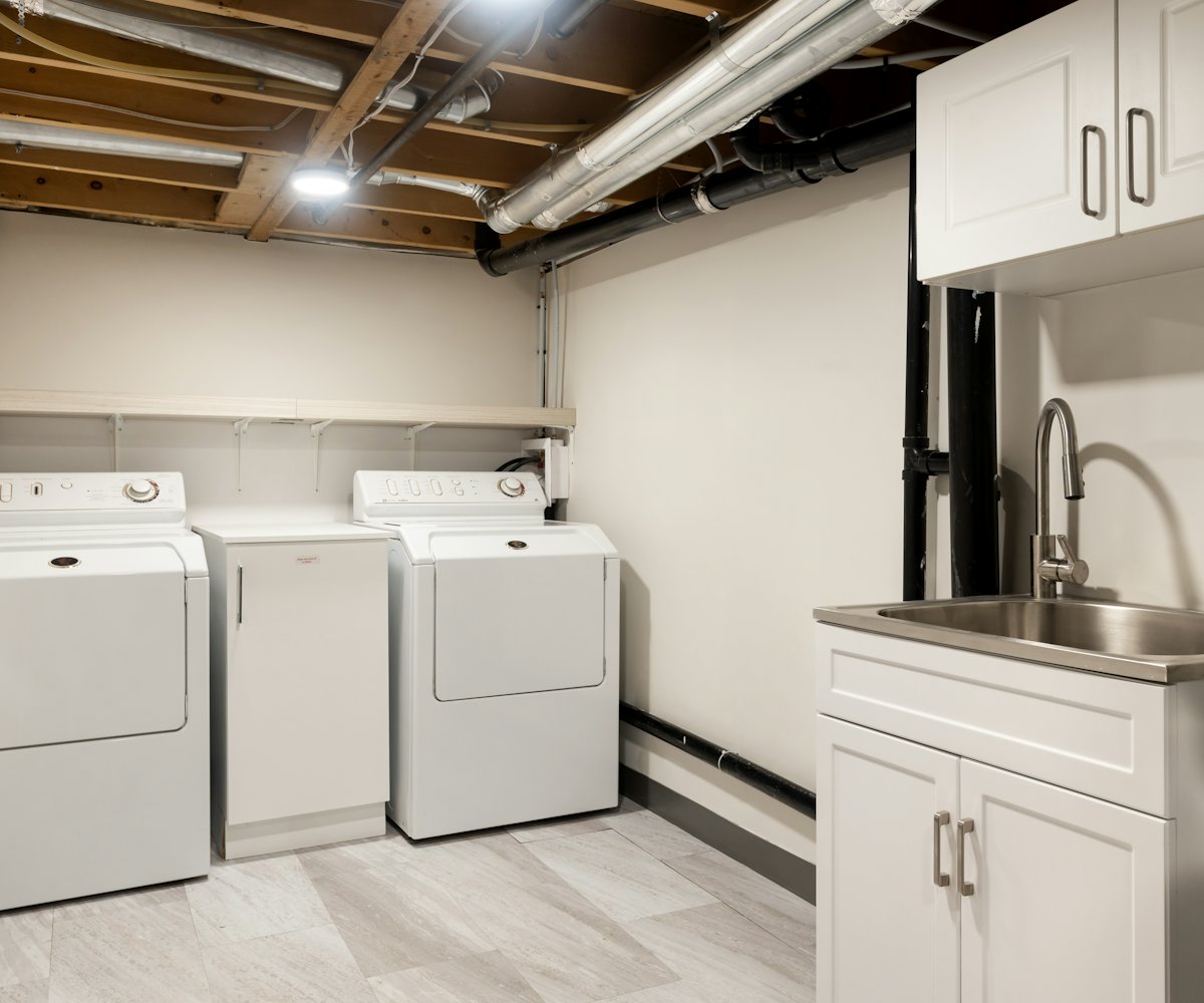 Clean laundry room